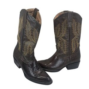 Circle G Boots Womens 6.5 Brown Exotic Lizard Skin Leather Western Cowboy Boho